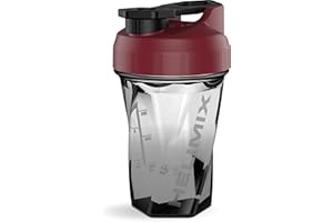 HELIMIX 2.0 591ml Shaker Proteine Senza Sfera - Borraccia Protein Vortex Blender | Miscelatore Palestra Senza Grumi, Tritan, BPA-Free, Lavabile in Lavastoviglie, Portatile, Antigoccia, Burgundy
