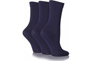 SockShop Ladies Gentle Bamboo Socks with Smooth Toe Seams in Plain and Striped Designs Pack of 3