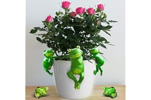 LIZATY 5 Unità/Set Statua di Rana in Resina, Figurine di Rana Decorazione, Figurine di Rana Artigianale 3D Decorazione, Decorazioni da Giardino di Rana Sospesa, per Ufficio,Giardino di Casa, Vasi,Il Balcone