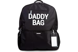 CHILDHOME, Sac À Dos À Langer, Sac Voyage, Grande Contenance, Fonctionnel, Design Belge, Dos Mesh Respirant, Matelas À Langer Pliable, 35 l, Daddy Bag, Noir