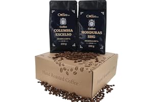 Coffeenes Coffee Arabica Tasting Set Gift Set from Around the World 2x250 g - tradycyjne palenie, pomysł na prezent dla miłośników kawy zestaw dla mężczyzn i kobiet, całe ziarna