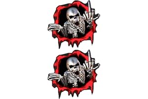 duoyif Naklejka na samochód z czaszką, czaszka, czaszka, naklejka na motocykl, vintage, czaszki, naklejki na motocykl, samochód, ciężarówkę, skuter, samochód, rowery elektryczne, laptopy, 2 sztuki, 15