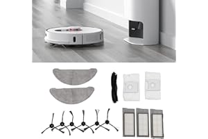PILIPANE Accesorio para Robot Aspirador, Kit de Repuesto de 11 Piezas para Roidmi Eve Plus (1 Cepillo Principal, 3 filtros, 2 Bolsas para el Polvo, 2 pa?os de Limpieza, 3 Pares de cepillos Laterales), Rob