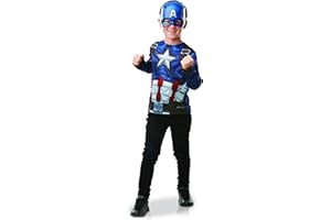 Rubies - AVENGERS officiel - Déguisement pour Enfant Super Héros Marvel au Choix : Hulk, Black Panter, SpiderMan - un Top Classique Imprimé + son Masque en Plastique - Taille Unique 5-8 ans