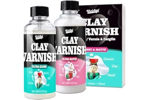 VIVIDYE Lufttrocknender Tonlack Set 200ml - Enthält Glanzlack und Mattlack, Kratzfest, Vergilbungsfrei & Wasserfest, Klarlack Glänzend für Versiegelung Acrylfarbe, Holz, Keramik, Modelliermasse, Airdry Clay