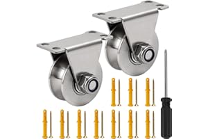 TOTSUN Set of 2 U-Wheeled Pulleys Set with Ball Bearings, Steel Ropes for Sliding Gates, Ropes, U-Groove, 48 mm, Pulley, Lifting Crane, Roller Gate, Indoor and Outdoor Use