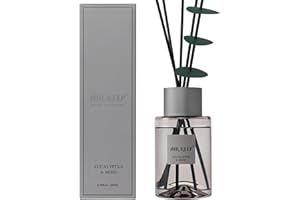 Airkeep Difusor de Aromas 200ml, Ambientador Hogar Eucalipto y Musgo Gris Difusor de Fragancia, Ambientador para Habitaciones, Baños, Oficinas, Armarios