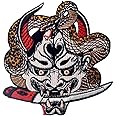 Hannya Oni Mask Patch Embroidered Badge Iron On Sew On Emblem