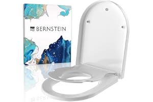 Bernstein WC-Sitz U1006 mit integriertem Kindersitz – Familien Toilettensitz aus Duroplast in Weiß, Softclose Absenkautomatik, abnehmbar mit Take-off Mechanik, D-Form 46x36x5 cm