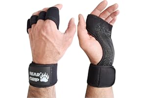 BEAR GRIP Gants d'entraînement Ouverts pour Crossfit, Musculation et haltérophilie, Gants de Gym rembourrés pour Hommes et Femmes – Accessoires de Fitness, Sport et haltérophilie