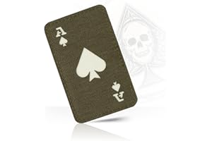 M-Tac Ace of Spades Patch Death Card Taktischer Moral-Patch für Militärausrüstung Armee-Patches für Kleidung, Jacken, Rucksäcke, Hüte Combat Hook and Loop Patches (Ranger Green/GITD)
