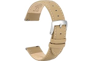 OTTOODY Leather Watch Straps Quick Release, Elegant & Soft Top Grain Genuine Leather Watch Strap for Men Women, 22mm 21mm 20mm 18mm 16mm Replacement Bands for Watch & Smartwatch