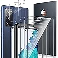 LK 6 Pack Screen Protector Compatible for Samsung Galaxy S20 FE 4G/5G 6.5 Inch, 3 Pack Tempered Glass Protective Film and 3 Pack Camera Lens Protector, Scratchproof, Easy-Installation Tool