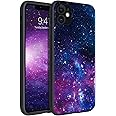 BENTOBEN for iPhone 11 Case, iPhone 11 Case Nebula, Slim Glow in the Dark Hybrid Hard PC Soft Rubber Bumper Protective Purple Nebula Space Pattern Silicone Phone Cases for iPhone 11 6.1 Inch, Purple