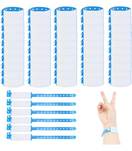 Bracelets D'identification Jetables Pour Patients - Lot De 100, En PVC étanche - Blanc, Taille 24,5x3,2 Cm - Pour Hôpitaux, événements - 2