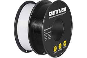 Blanc Noir PLA Filament 1.75mm, GIANTARM Imprimante 3D Filament PLA 2kg Bobine