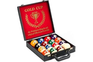 ‎AUTOMATEN HOFFMANN Automaten Hoffmann Turnier-Billardkugeln Gold Cup | Profi-Billardkugeln Set mit o. ohne Koffer | Perfekte Spieleigenschaften | Durchmesser: 57,2 mm | aus hochwertigem Phenolharz