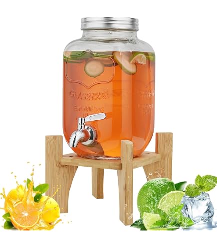 Distributeur De Jus De Fruits, Distributeur De Boissons Pliable Avec Robinet Et Support En Plastique De 5,5 L Avec Poignée, Distributeur De Boissons