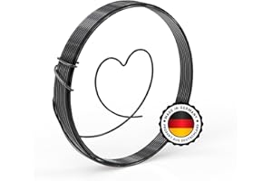 SERSCH 12X Meter Basteldraht Aluminiumdraht zum basteln von Schmuck, Draht-Schriften und Figuren super Halt und sehr flexibel langlebiger und hochwertiger Aludraht (2 mm, Schwarz)