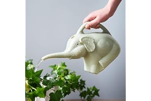 TUXXJZM Regadera de elefante, regadera de plástico de 2 litros, pequeña, ligera, bonita para interiores y exteriores, regadera de interior novedosa, bonita regadera de animales con boca larga, regadera de