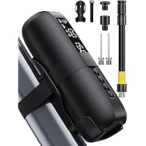 GPUTEK Electric Bicycle Pump, Mini Air Pump Bicycle 150PSI with Digital Pressure Gauge, Bicycle Pumps Electric Rechargeable with Valve Accessories For Road Bike, Mountain Bike, E-bike, Motorcycle