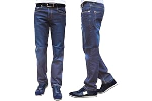IQONEQ Mens Stretch Straight Leg Regular Fit Classic Basic Denim Jeans