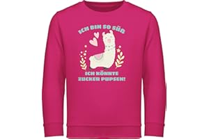 Shirtracer - Sweatshirt Kinder Pullover für Jungen Mädchen - Statement Sprüche Kinder - Lama Ich Bin so süß ich könnte Zucker Pupsen