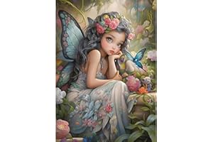 QINRUBB Fee Diamond Painting Erwachsene, 5D Schmetterling Diamant Painting Bilder Anfänger, DIY Blumen Runder Vollbohrer Diamanten Malerei Stickerei Kreuzstich Geschenke Home Wand Dekor 30x40cm