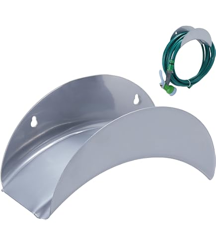 Support Tuyau Métal Bradas BLF25 - Enrouleur Mural Argent 28x13x14cm - Pour Jardin