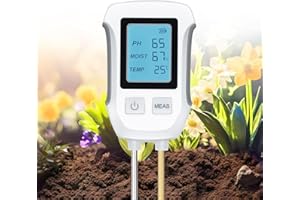 Tolesum 3 in 1 Misuratore del Suolo, Digitale per Piante con Termometro/umidità del Suolo/PH con Display LCD per Giardinaggio, Agricoltura e Esterne