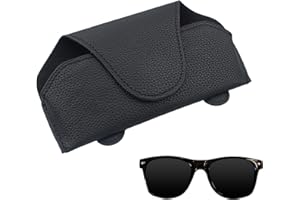 GZQINGYONG 1 Pièce Support Lunettes Pour Voiture,étuis à Lunettes Cuir Clip de Support de Lunettes de Visière de Voiture,Magnétique Support Lunettes Voiture Pour Lunettes de Soleil Carte Ticket-Noir
