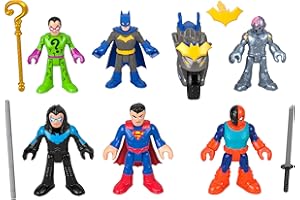 Fisher-Price Imaginext DC Super Friends Batman Toys Deluxe Figure Pack 12-Piece Playset for Preschool Pretend Play Ages 3+ Years, HXF94