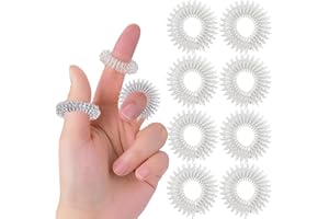 ASTER 8 Stück Akupressur Ringe Set, Akupressurring für Finger Massage Ring Arthroroller Anti Stress Sensorische Fingermassagering, Massageringe für Stress Reduzierstück und Förderung der Durchblutung