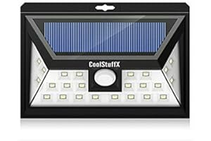 Coolstuffx 24 LED Motion Sensor Solar Security Lights. Waterproof, Sensitive Wide Angle Sensor, Ultra Bright LED, Smart Lighting Modes, Security for Gardens, Driveway, Yard, Front Door (Pack of 1)