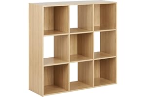 Hartleys Oak Effect 3 Tier Storage Unit - 9 Cubes