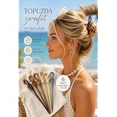 Topuz Tokası Kadın 6 Adet Kahverengi Tonlar Kadın Topuz &Ccedil;ubuğu