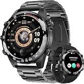 LIGE Smartwatch Uomo Con Torcia LED E Chiamate Bluetooth - AMOLED, Acciaio Nero - 5