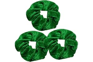 Jxuane 3 PCS Greener Velvet Scrunchies, Soft Hair Scrunchies Elastic Hair Bands, Ponytail Holders for Women and Girls