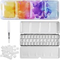 Oumefar 1 pz in Acciaio Inox tavolozza Tazza Doppio mestolo con Coperchio Vaso di Olio di Arte Doppia tavolozza Contenitore di Pittura ad Olio per