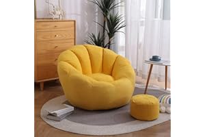 DTLEO Pouf a Sacco Puff Poltrona (Senza Imbottitura) per Divano E Poltrona, per Camera da Letto, Soggiorno, Interno Cuscino da Lettura,Giallo