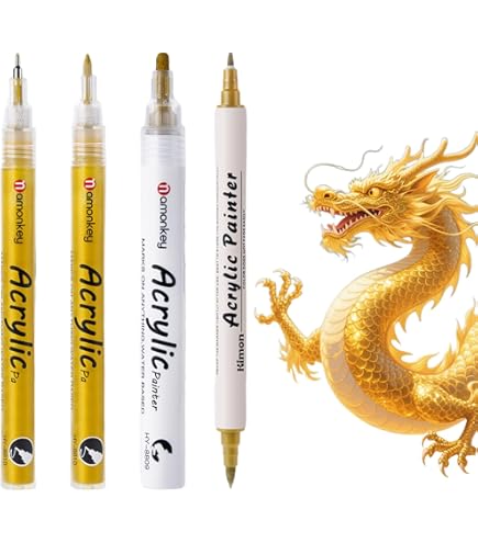 Caelura Goldstifte 5er Set - Metallic Stifte Für Holz, Glas, Stein