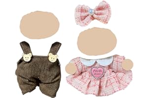 XCNPER 3 Pcs Doll Clothes Compatible With Labubu 17cm Plush Dolls, 2 Set Monster Doll Dress Accessories,For Best Birthday Gift For Boys And Girls