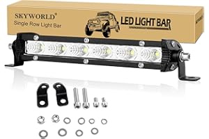 SKYWORLD Barra LED 18 cm 30W Barras de Luz de Trabajo, Inundación 12V 24V barras luminosas led Impermeable para 4x4 Off road Camión Tractor ATV UTV SUV 4WD Barco, 6000K blanco faros trabajo led