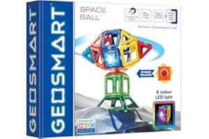 GeoSmart - Le Phare - Space Ball - Crée Ton Phare - Jouet de Construction Magnétique -36 Pièces a Assembler - pour Enfants à Partir de 5 Ans