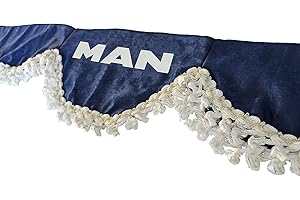 DECOART AutoCommerse, mantovana per parabrezza anteriore, satinata, con nappe bianche, per TGA TGX TGL TGM TGS serie camion HGV camion BLU