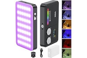 ETRSAIRL VRIG VL120 Luz de Video RGB, luz de cámara RGB portátil, batería de 3100 mAh, 360 efectos de luz a todo Color, 20 efectos de luz, CRI≥95 2500-9000K LED Panel DSLR Iluminación de fotografía