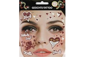 MAKOTEX Gesichtstattoo Kölsche Engel Tattoo rot weiß Karneval Fasching Junggesellenabschied