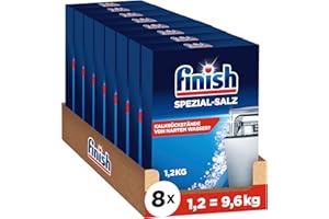 ‎FINISH Finish Spezial-Salz – Spülmaschinensalz zum Schutz vor Kalkablagerungen und Wasserflecken – Multipack mit 8 x 1,2 kg
