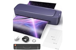 Ablemark Plastificatrice A3 con 30 Foglio di Laminazione, Caldo e Freddo Plastificatore per A3 A4 A5 A6, 9 in 1 Macchina Plastificatrice con Taglierina e Arrotondatore per Scuola, Ufficio, Casa