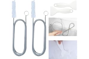 TAIHOBO Reinigungsbürste für Abflussbürste, 2 Stück 155cm Flexible Kühlschrank Abflussreiniger Spirale, Biegbarer Rohrreinigungsbürste, Schlauchbürste schmal mit 2 Eiskratzer für Abflussreiniger